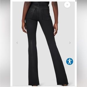 HUDSON Barbara High Waisted Boot Cut Coated Jeans in Noir Size 25